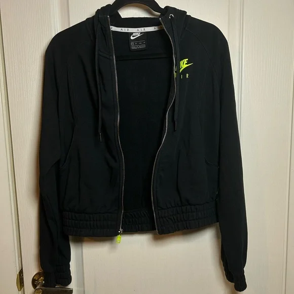 Nike Air Hooded Jacket Black Cropped XS Full Zip - Picture 5 of 8